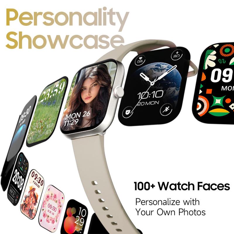 TOOBUR Fashion Smart Watch For Women Men，Fitness Sport Watch with Step Counter/Sleep Tracker/100 Sports Modes SmartWatch Compatible Android iOS