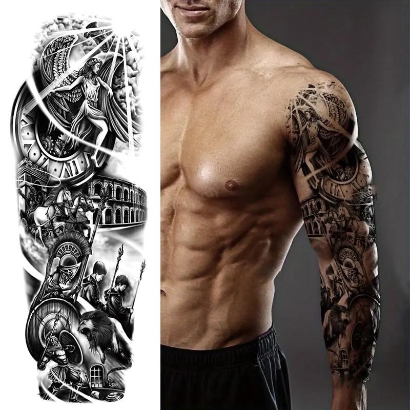 6 Large Tribal Tattoo Stickers Waterproof Temporary Tattoos Realistic Full Arm Leg Body Art Lion Maori Celtic Aztec Polynesian and Tribe Patterns Unisex