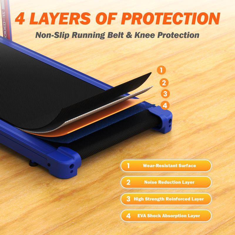 Walking Pad with Handle Bar, Duty Walking/Jogging Exercise Treadmill - Home Gym Workout Equipment - Foldable Under Desk Design