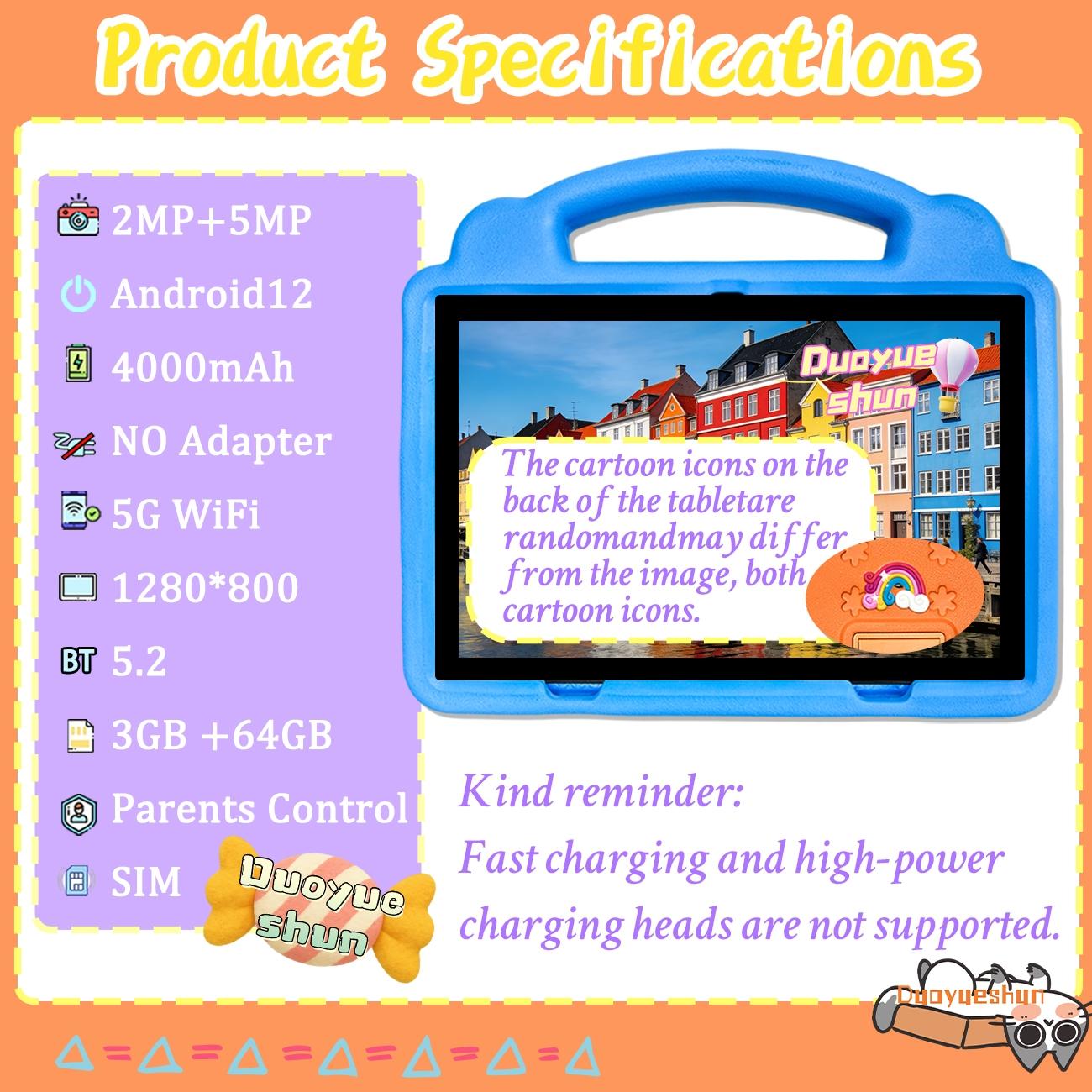 New Year Gift Surprise Android Tablet PC, 10.1 Inch Kids Learning Tablet with Parental Control, Dual Camera, 1280x800 IPS Display, Best Christmas Gift