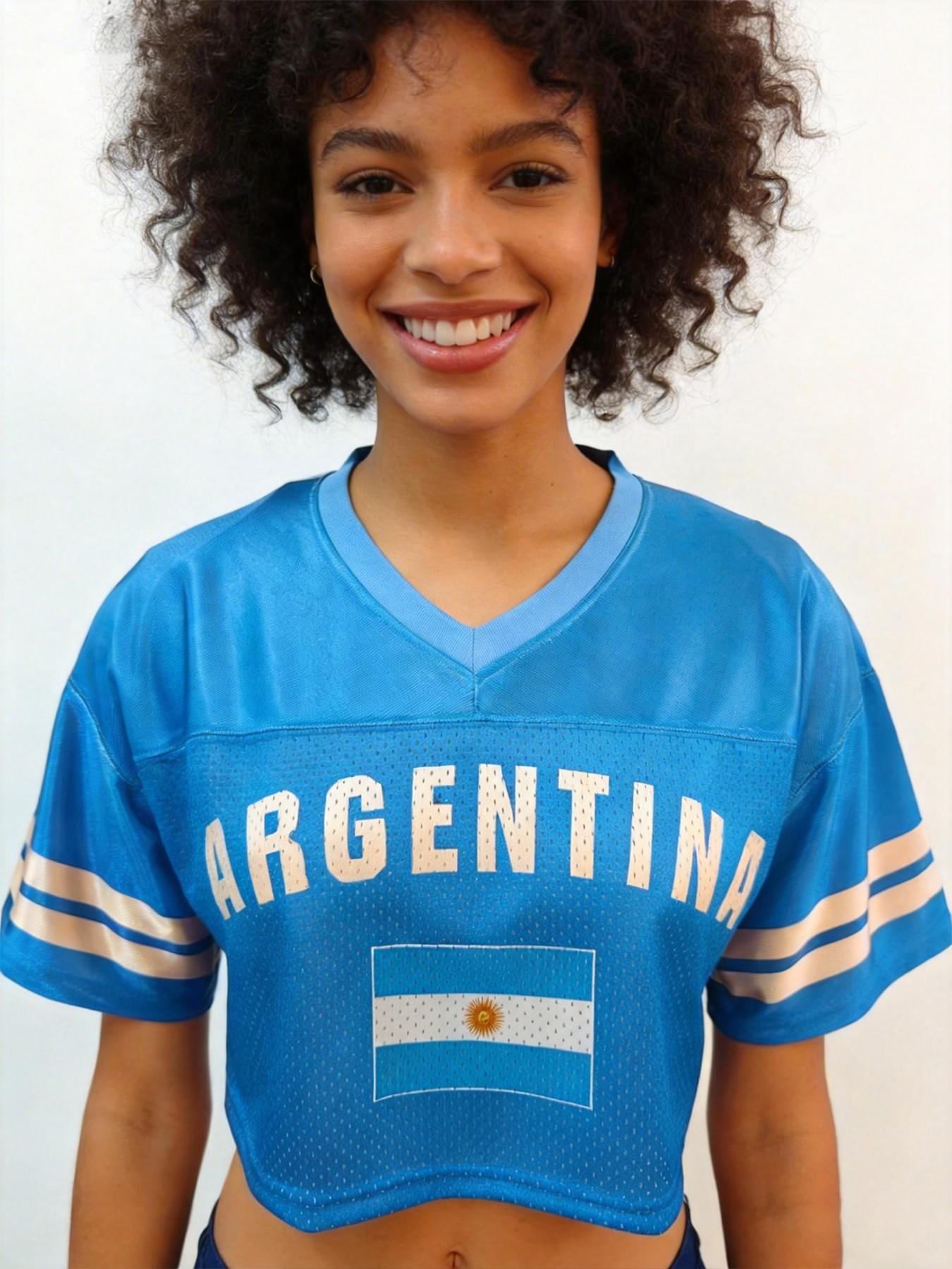 Women's Germany/Brazil/USA/Argentina/France/South Korea/South Africa/Netherlands/Mexico/Portugal/Japan/Uruguay/Spain/Italy/England Soccer Jersey | 2026 World Cup Country Crop Top | Football Fan Game Day Shirt