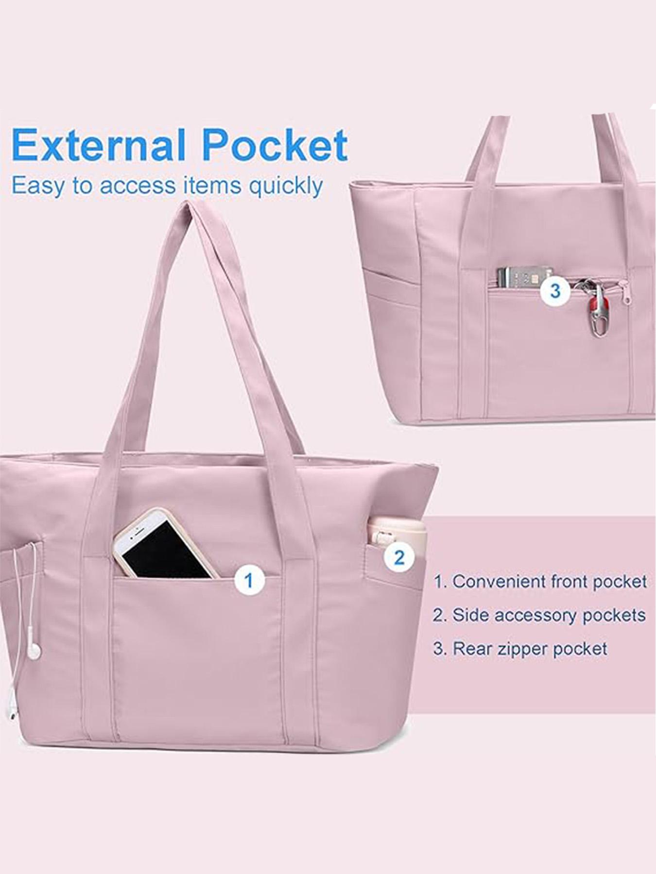 Women's Solid Color Tote Bag, Fashionable Large Capacity Shoulder Bag for Work & Travel, Casual Trendy Versatile High-quality Daily Commuting Bag, Lightweight Tote Bag Women's Solid Color Tote Bag, Fashionable Large Capacity Shoulder Bag for Work & Travel, Casual Trendy Versatile High-quality Daily Commuting Bag, Lightweight Tote Bag