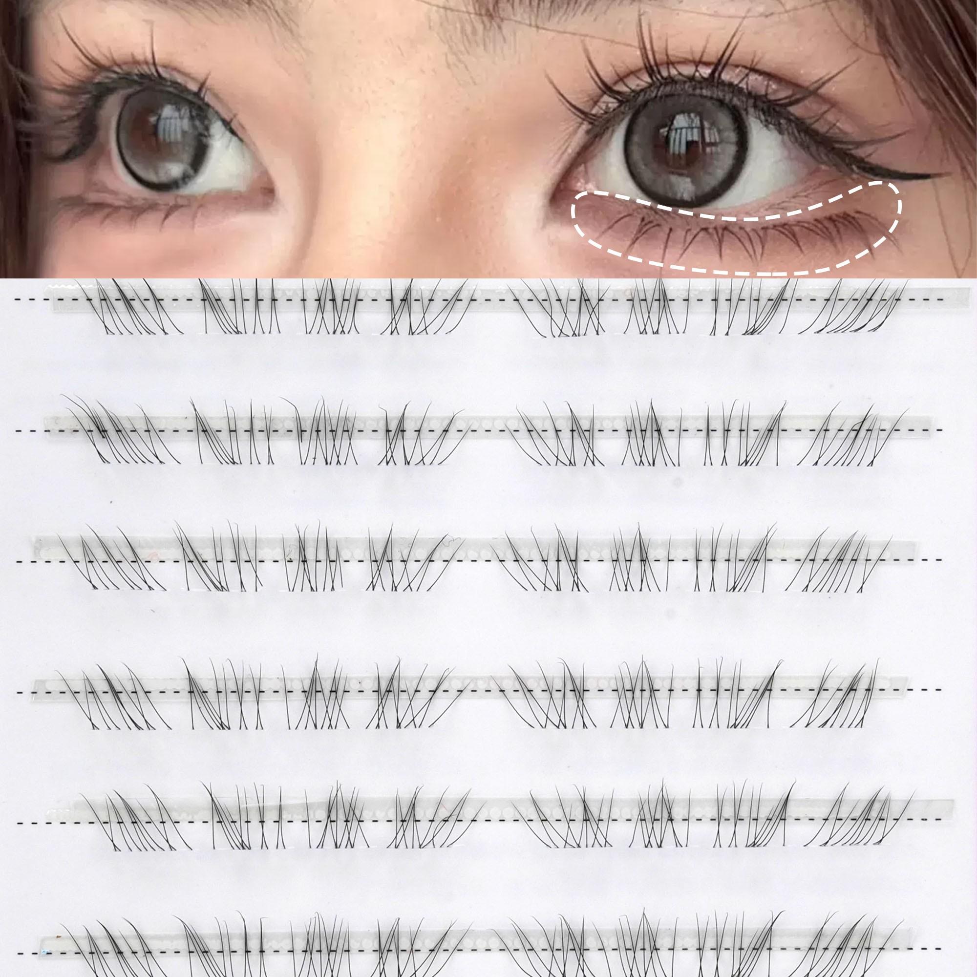 80pcs Soft Lightweight Lower Lashes, Segmented Natural Cosmetic False Eyelashes, Easy to Wear, Suitable for Beginners, Comfortable for All Occasions