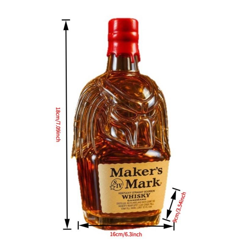 Predator Helmet Shaped Whiskey Decanter, Handmade Glass Liquor Bottle, Sci-Fi Themed, Collectible, Bar, Home, Gift