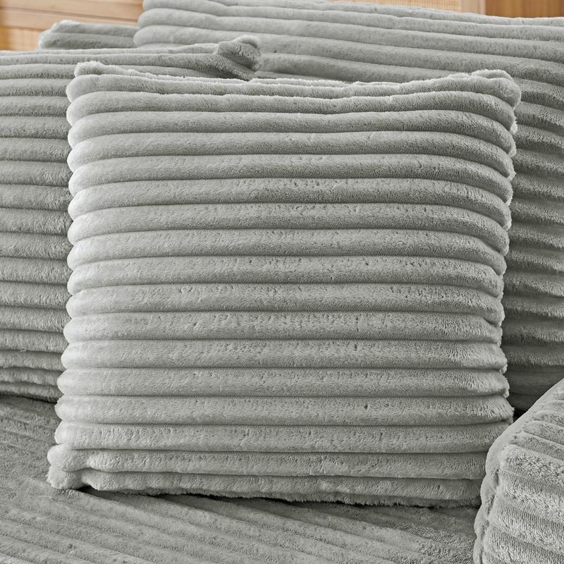 【Fall Deals For You】 Niccae 65" Boneless ChaiseLounge with Cup Holders, Upholstered Sofa Bed withThrow Pillows and Armrests, indoor Sleeper Chair-Luxurious Plush Corduroy Chair Bed for Living Room-No Assembly Required Faux Leather Couch