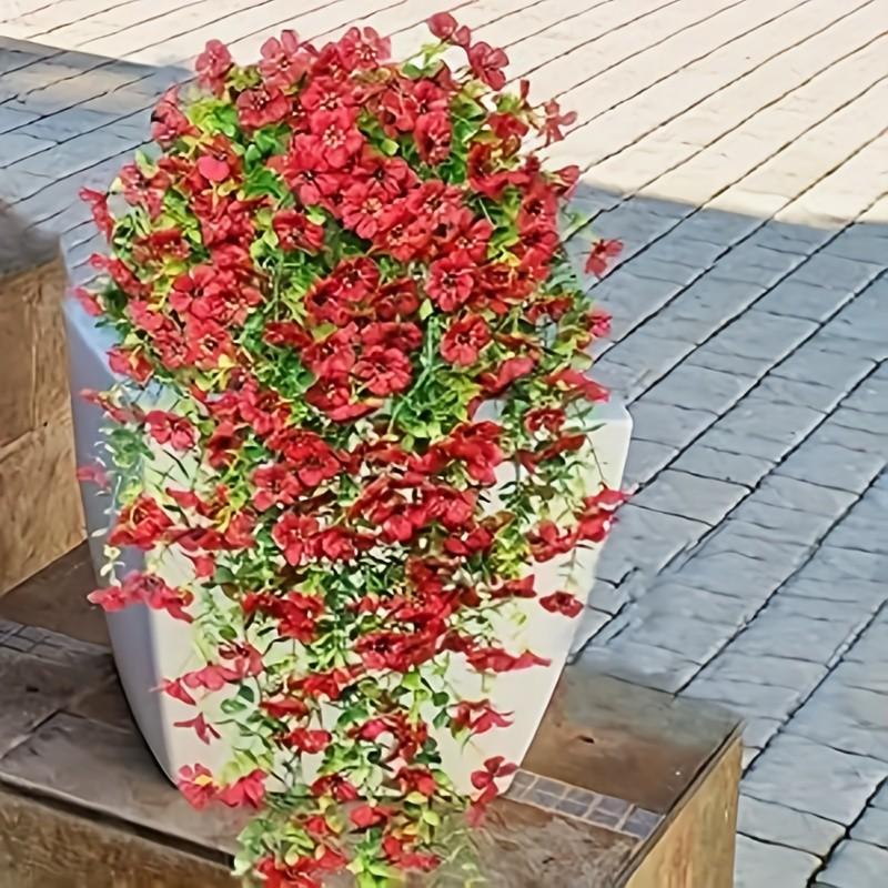 6pcs of Artificial Flowers Hanging Flowers Plastic Floral Plant for Outdoor Artificial Plants Spring And Summer Decoration, Artificial Flower Decorations, Colorful Violet Fake Daisy Realistic Outdoor Flowers Porch Courtyard Decoration Home Decoration