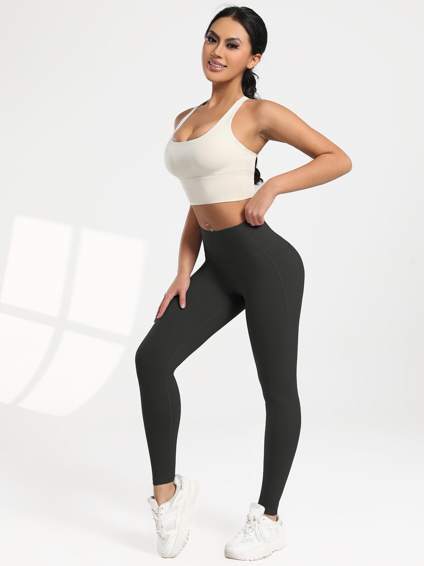 CHRLEISURE 3/5/7/8PCS High Waisted Pockets Leggings Soft Buttery Leggings  Workout Yoga Pants Workout Set For Women runner gym