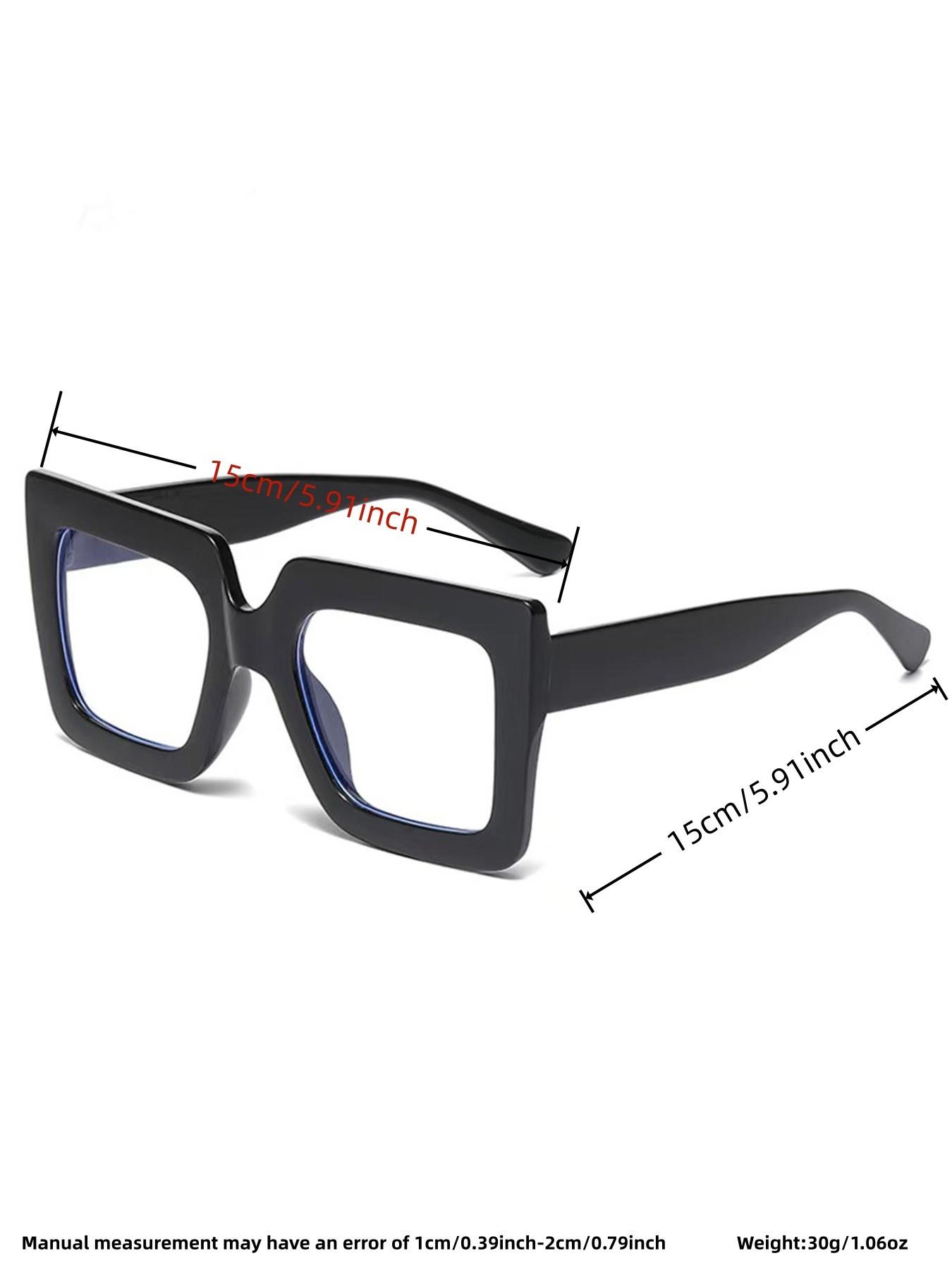 Women's Elegant Large Frame Square Plastic Glasses, Leopard Print & Transparent Lenses, Versatile Street Style, Driving, Daily Wear