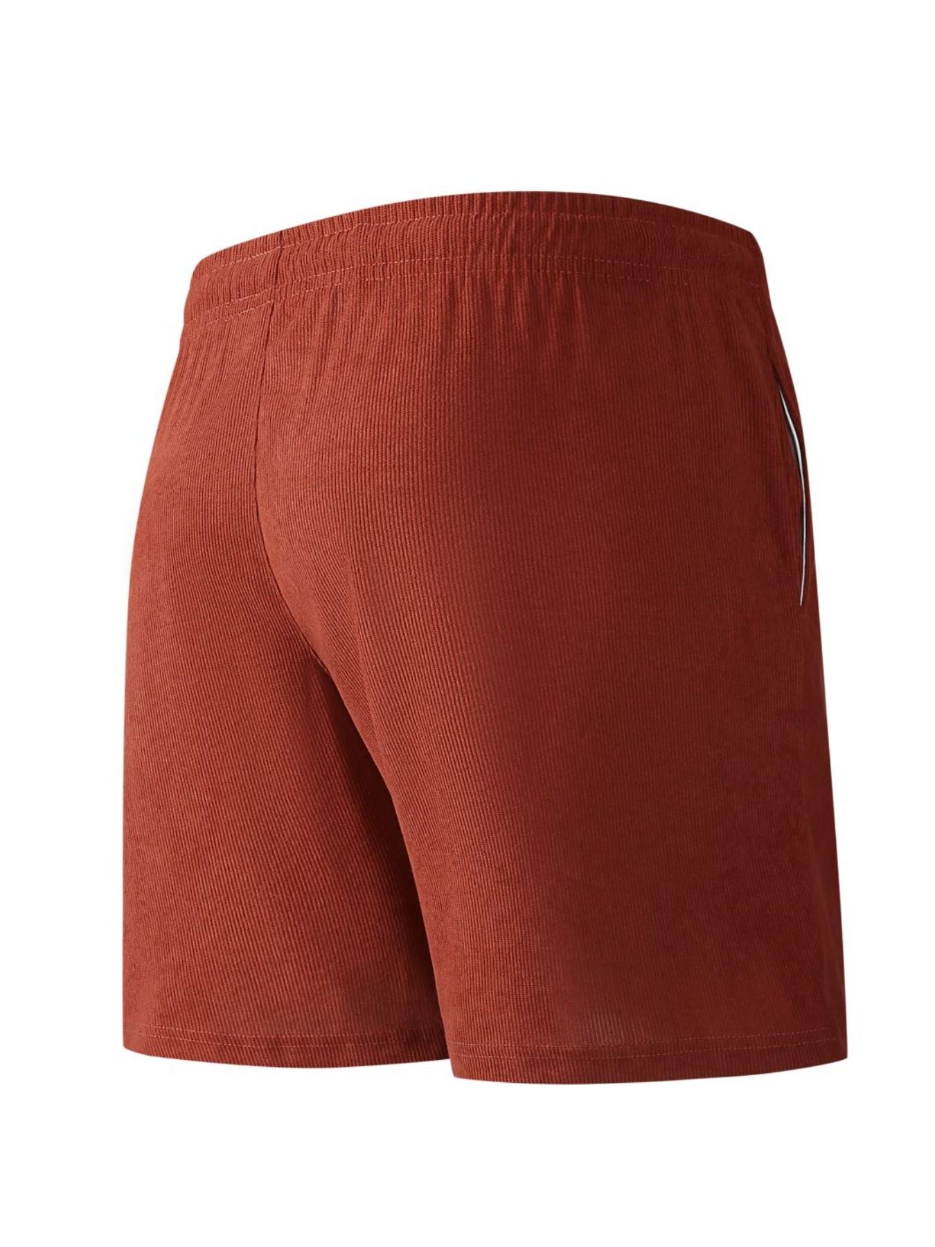 Men's Elastic Knee-Length Corduroy Shorts, Loose Fit Summer Casual Pants, Ideal for Hiking, Beach, Outdoor, Commute