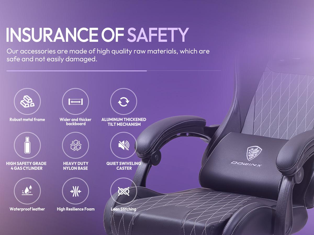 Dowinx Gaming Chair with Massage Lumbar Support and Footrest, Gaming Chairs for Adults, Ergonomic Computer Chair High Back with Pocket Spring Cushion, Swivel Recliner with Headrest Dowinx Gaming Chair with Massage Lumbar Support and Footrest, Gaming Chairs for Adults, Ergonomic Computer Chair High Back with Pocket Spring Cushion, Swivel Recliner with Headrest