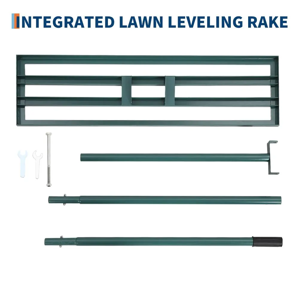 30" x 10" Heavy‑Duty Stainless Steel Lawn Leveling Rake, Yard Level Lawn Tool with 6.5 FT Extended Handle, Suitable for Garden, Golf Lawn and Farm