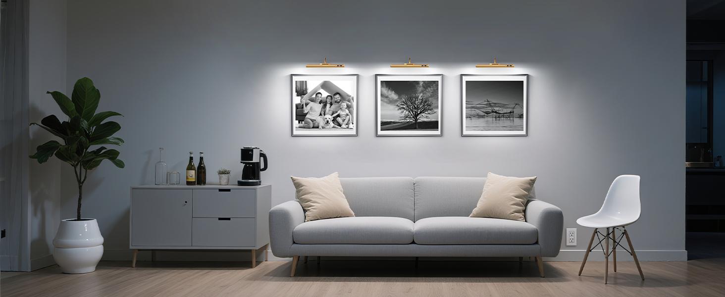 Modern LED Wall Light with Controller and Timer, Adjustable Brightness, Ideal for Artwork and Dartboards