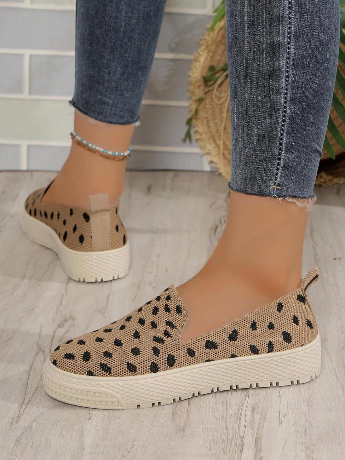 Women's Casual Comfortable Breathable Slip-On Flat Shoes, Lightweight Soft Versatile Footwear, Textile Upper Eva Sole, Plain Style