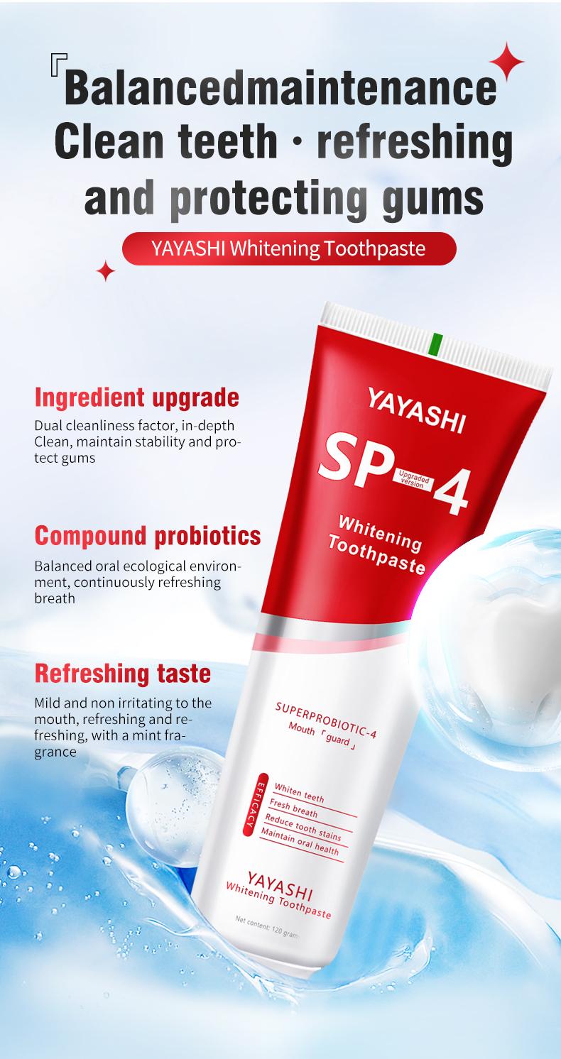 YAYASHI SP-4 Ultra Probiotics Whitening Toothpastes,Deep Cleansing for Coffee Stain,Tea Stain,Wine Stain, Bad Breath,Oral PH Balance healthy toothpaste pasta dental oral health natural oral oral health management YAYASHI SP-4 Ultra Probiotics Whitening Toothpastes,Deep Cleansing for Coffee Stain,Tea Stain,Wine Stain, Bad Breath,Oral PH Balance healthy toothpaste pasta dental oral health natural oral oral health management