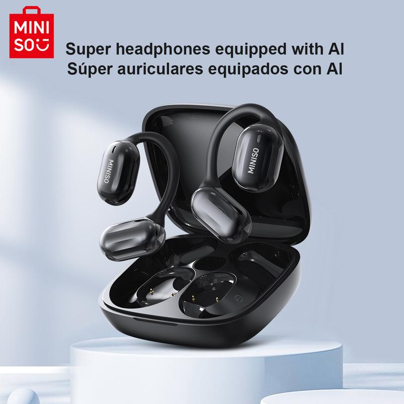 MINISO MS162 Wireless Translation Earbuds with APP Stereo Headset Built-in Microphone Headphones Bluetooth 5.4 Headset 30 Hours Long-lasting Battery Life High-quality Sound Earphones Suitable for Gym Running Exercise