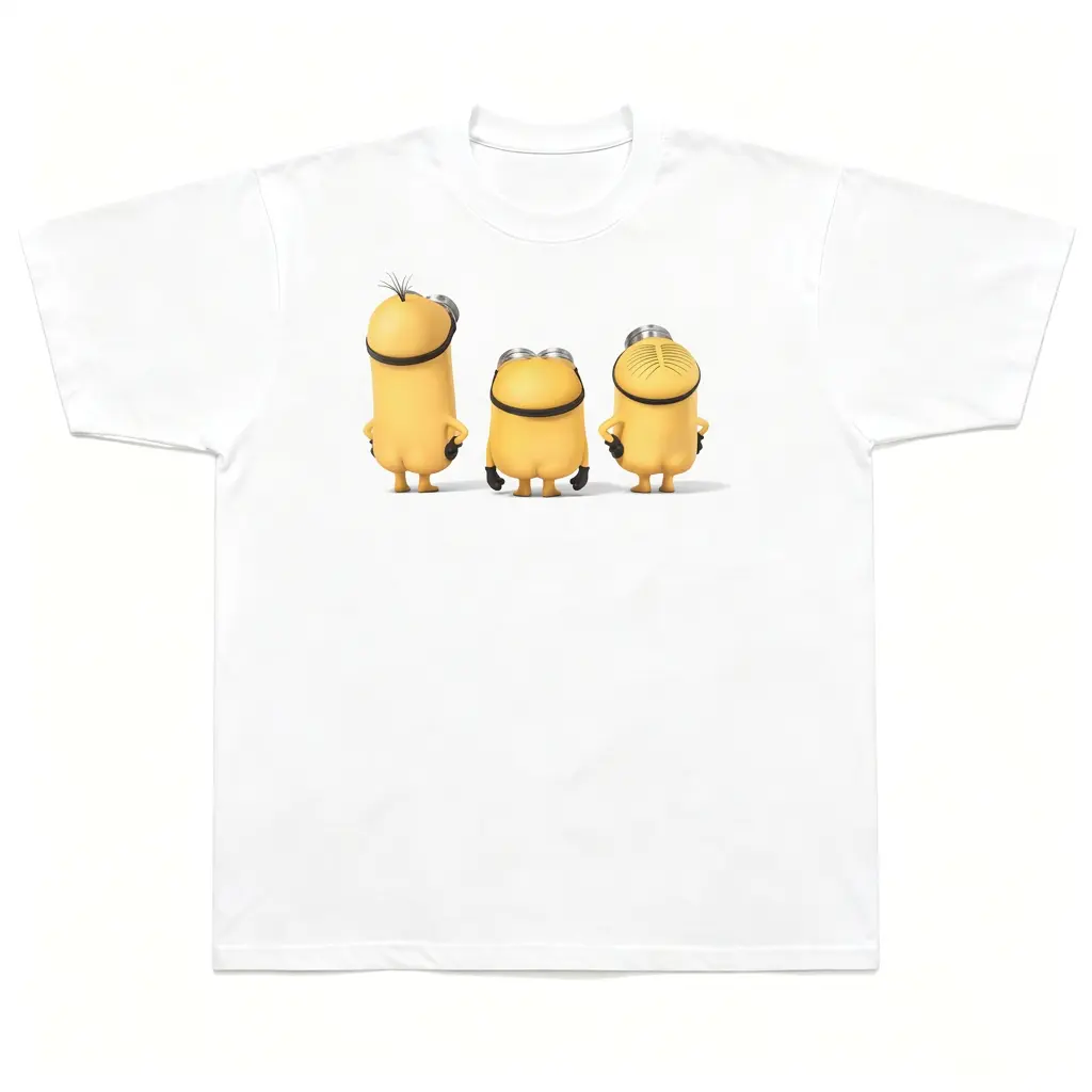 Funny Yellow Cartoon Graphic Tee Cheeky Parody Shirt Men's Oversized Y2K Streetwear