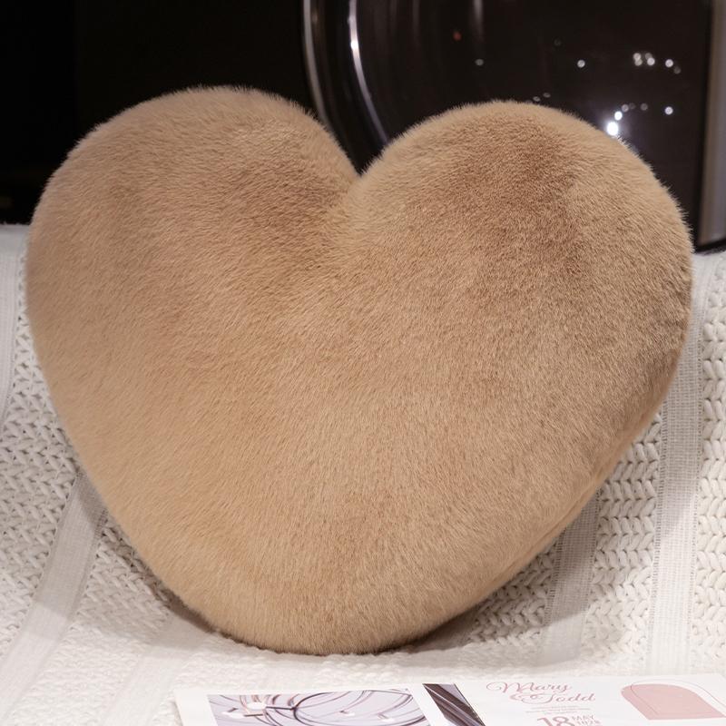 Heart Pillow with Pillow Core, Love Gift, Large Heart Shape, Sherpa Material, Room Décor, Throw Pillows for Living & Bedroom