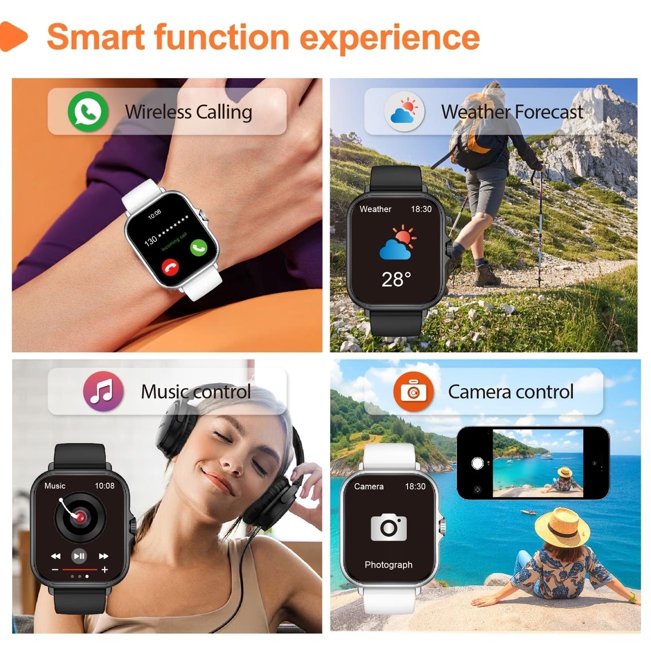 Universal Smart Watch for Android & iPhone | 1.83'' Touch Display | Multi-Function | Ideal Gift for Family & Lover