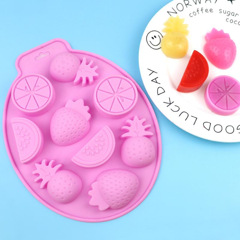 Fruit shaped baking silicone mold, multifunctional silicone mold, oven for freezing, soft and easy to demold, rinse with clean water, cake, chocolate, ice cubes, universal