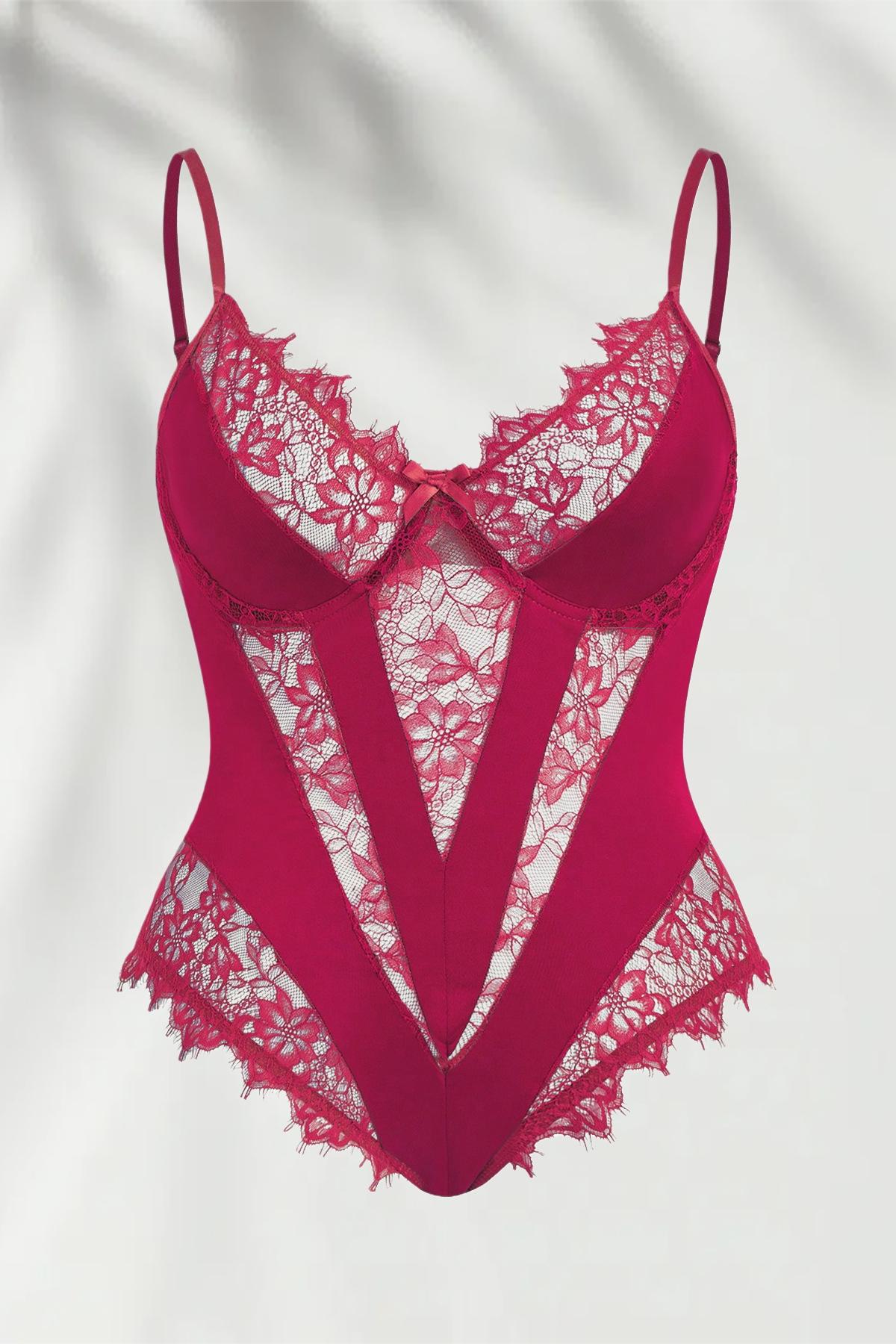 Women's Lace Bodysuit, Sexy Tight-Fitting One-Piece, Elegant and Chic Design, Perfect for Special Occasions, Comfortable and Stylish