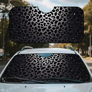1pc, Front Car Windshield Sunshade, Grey Leopard Print Design, Made of Durable Polyester Fiber, Heat Resistant, Easy to Install, Fits Most Vehicles for Everyday Use