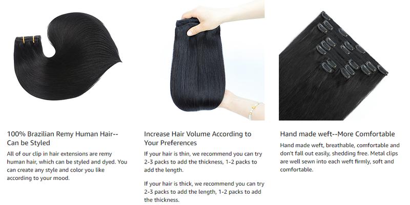 [Super Deal] CheetahBeauty Straight Clip in Hair Extensions Real Human Hair Seamless PU Clip ins Hair for Black Women Clip in 100% Brazilian Remy Hair Extensions 8pcs Per Set with 18 Clips 120g/pack TikTokShopBlackFriday