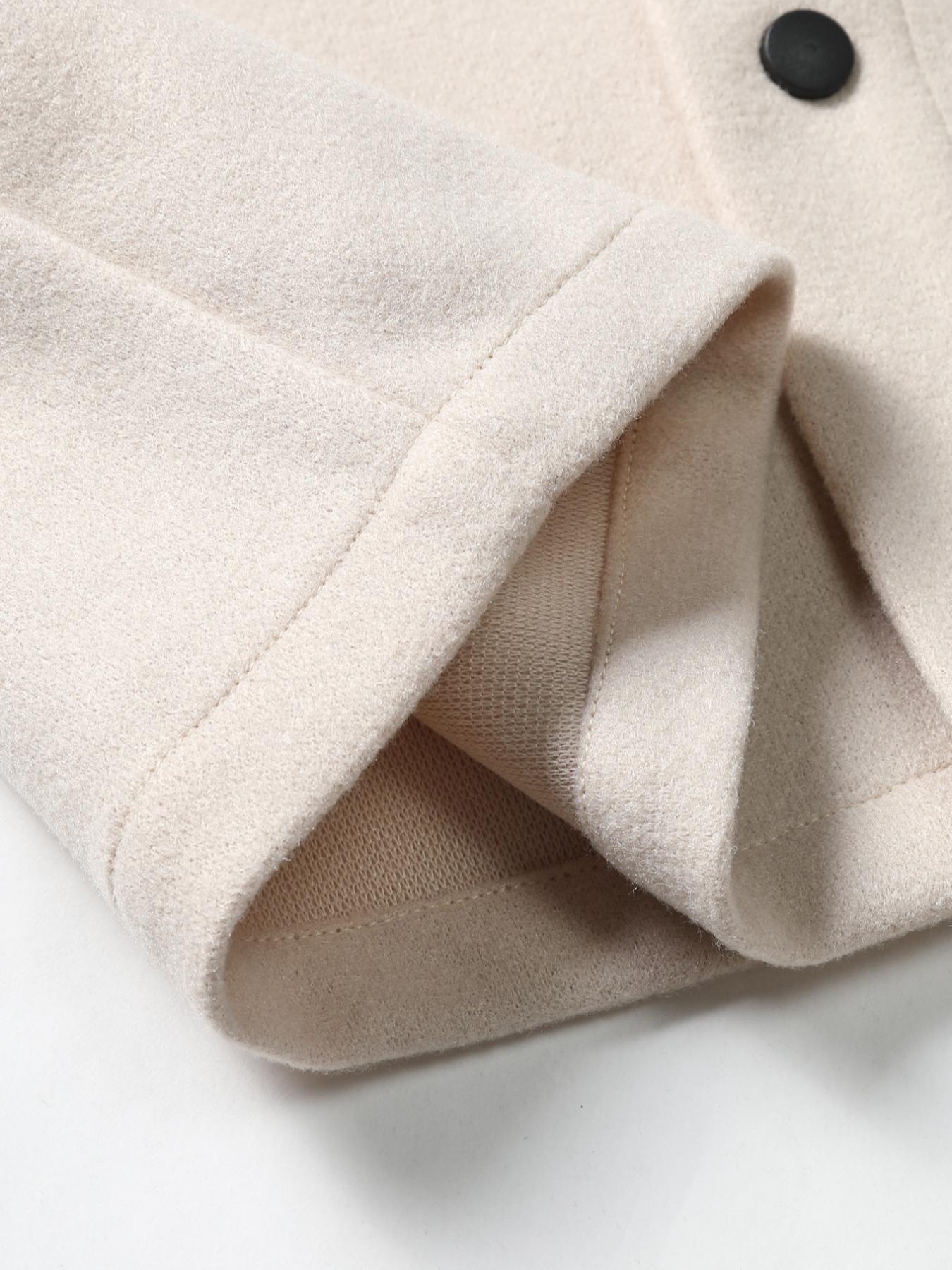 Men's Woven Jacket Coat Autumn Winter Casual Fitted Long Sleeve Button Front Shirt Pocket Design for Daily Wear & Outdoor Activities