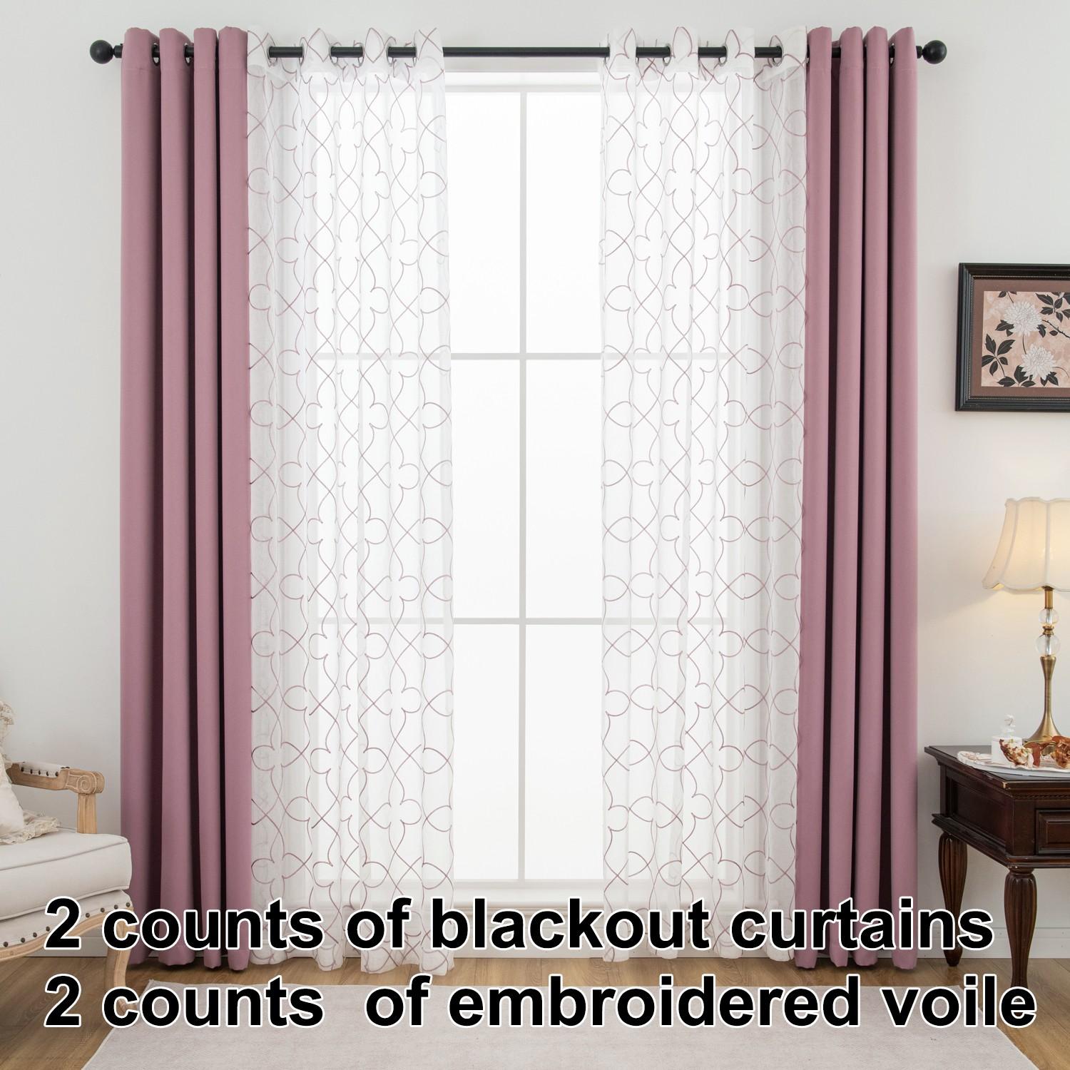 Upgrade Your Room! ✨ Stylish SUN-BLOCKING Curtains w/ Embroidery - Set of 4! Embroidered Curtains Home Decoration Curtain #RoomMakeover #InteriorDesign #BedroomDecor