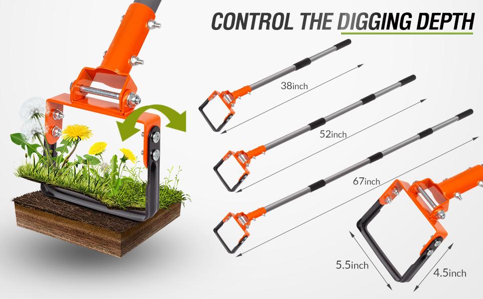 Walensee Garden Hoe for Weeding Action Hoe and Stirrup Hoe for Flower Bed, Adjustable Hula-Hoe, Scuffle Loop Hoe for Gardening Weeder Cultivator