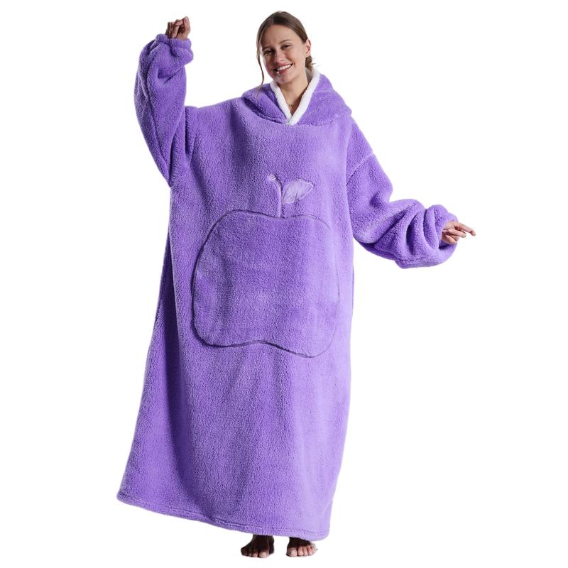 Msrlassn Plus Size Wearable Hoodie Blanket for Women Men, Oversized Hoodie Blanket Cozy Warm Flannel Sweatshirt with Big Pocket, Loungewear Womenswear Hooded Blanket as Gifts for Mom Girlfriend