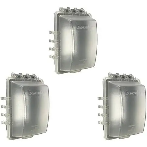 1-Gang Weatherproof in Use Outlet Cover | Horizontal/Vertical Outdoor Plug and Receptacle Protector, Lockable, UL Extra Duty Compliant, 18 Configurations, 3-Pack