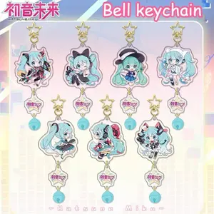 2026 new Hatsune Miku Bell Anime Merch Keychain Cute Acrylic Pendant Tiny Bell for Backpack Bag Car Keys Collectible Gift for Anime Fans