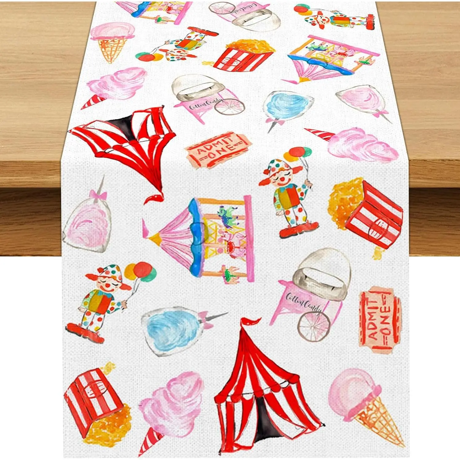 Circus Carnival Party Decoration Halloween Circus Table Runner Birthday Party Suppy Festival Dining  Kitchen Decor