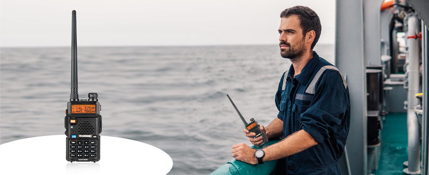 BAOFENG Radio UV-5R Dual Band Portable Walkie Talkie (4 Pack), Rechargeable Long Range Ham Radio with 128 Channels VOX Hands-Free Two Way Radios USB-C Charging & Earpiece for Adults