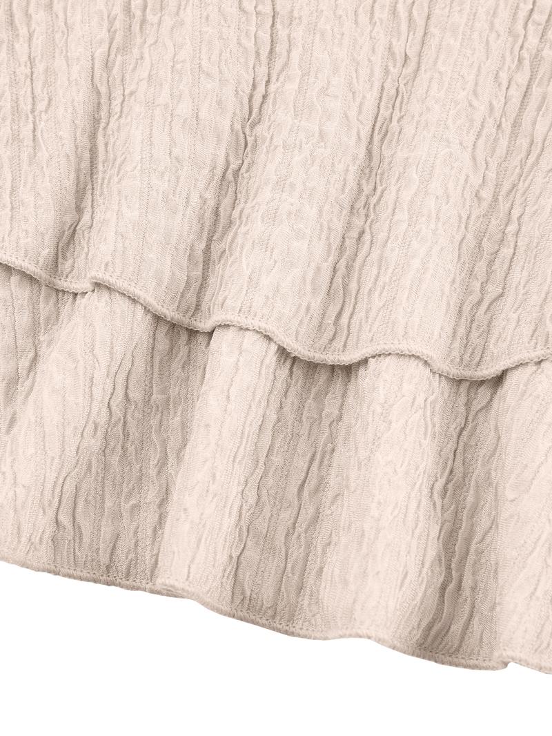 Aliling Elegant Women's Asymmetrical Neck Ruffle Mini Dress, Sexy Party Casual Knit Long Sleeve, Fitted Plain Design for All Seasons