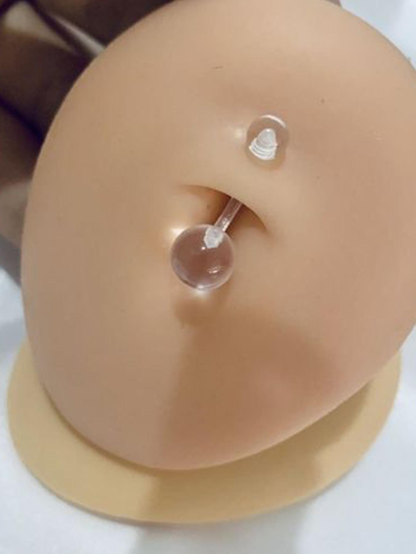 14g Clear Belly Button Rings Bioflex Plastic Belly Ring Curved Barbell Navel Piercings Retainers Belly Piercing Jewelry for Work Surgery 10mm 14mm 16mm 18mm