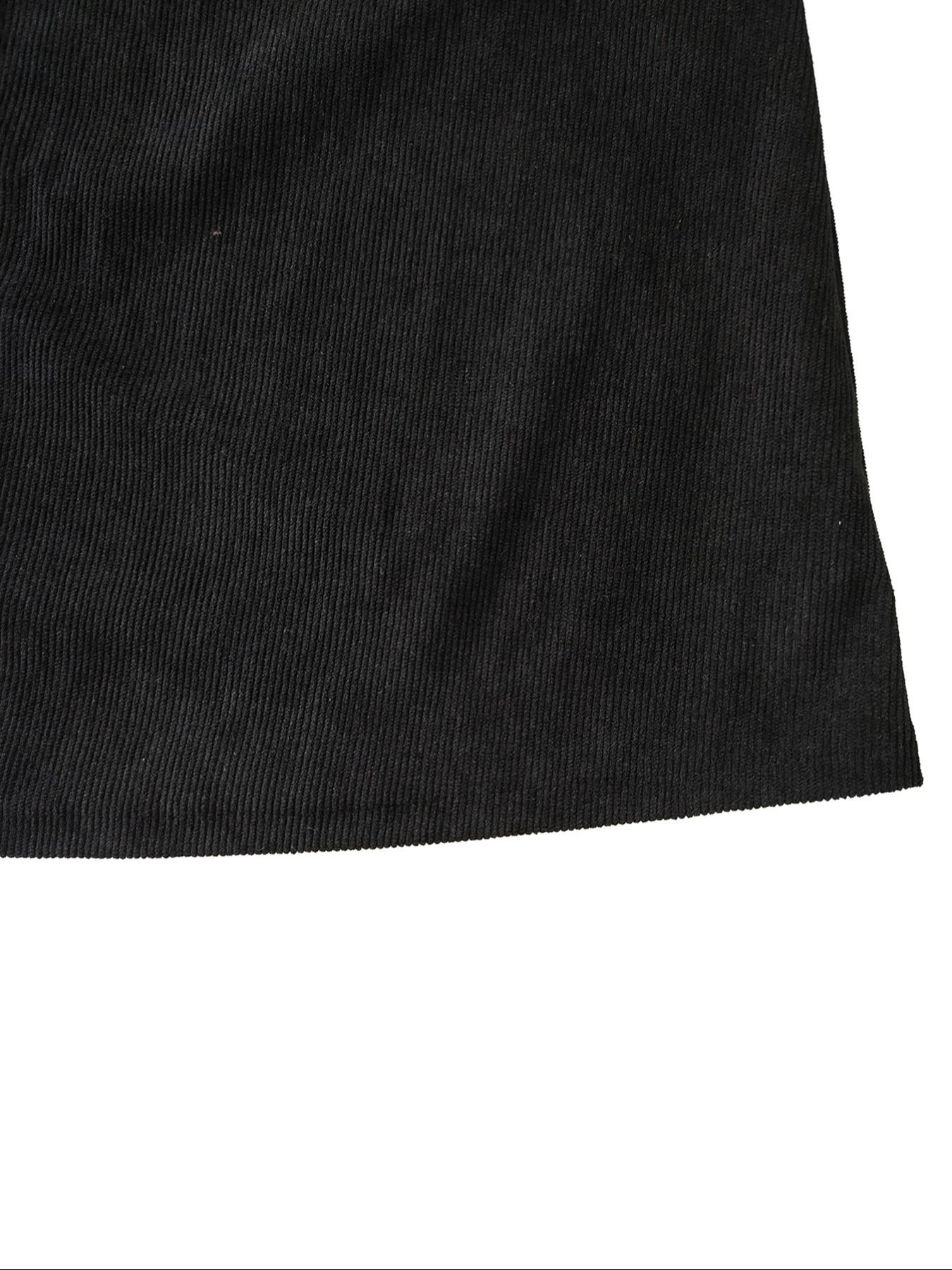 Women's Solid Color Corduroy Vest Dress without Sweater, Casual Sleeveless Straps Short Dress for Daily Wear, Ladies Clothes for All Seasons