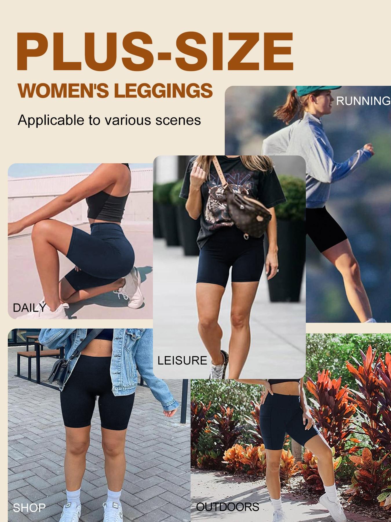 Women's High Waist Tight-Fitting Comfy Stretchy Shorts, Side Pockets, High Elasticity Abdominal Control, Casual Summer Shorts for Yoga Running, High Waisted Shorts