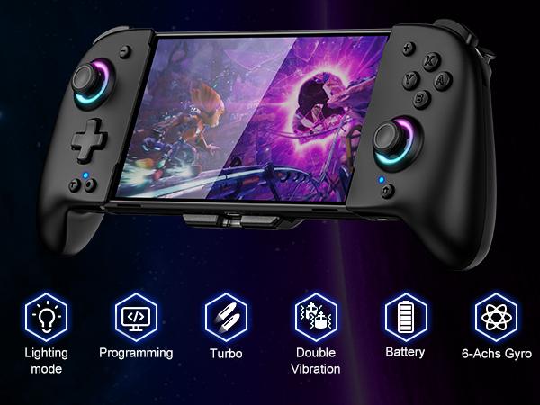 Switch Controllers for Switch/OLED Controller, Switch Wireless Pro Controller Joypad, Full-Size Ergonomic Handheld Mode Controller with Battery/RGB/Turbo/Programming Switch Controllers for Switch/OLED Controller, Switch Wireless Pro Controller Joypad, Full-Size Ergonomic Handheld Mode Controller with Battery/RGB/Turbo/Programming