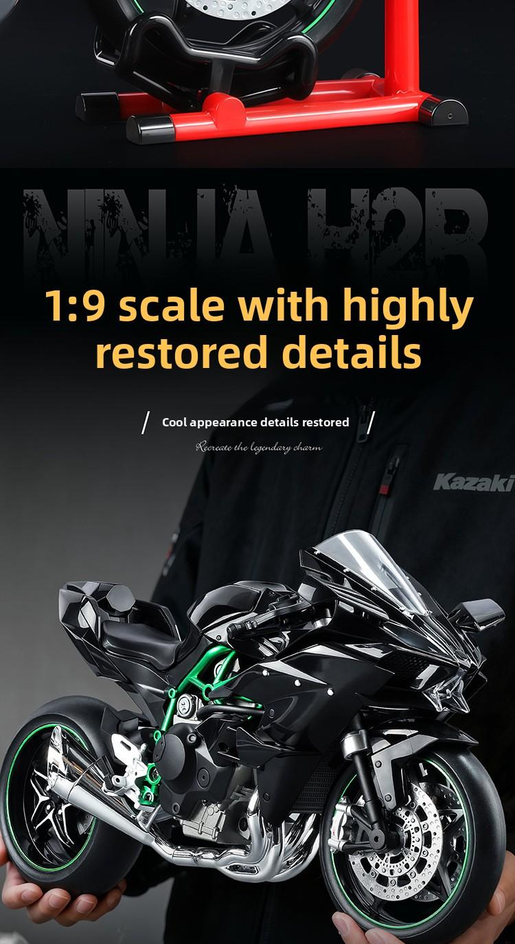 Dynamic 1:9 Scale Alloy Motorcycle Model, High Precision, Realistic Details, Exhaust Effect, Cool, Collectible Quality
