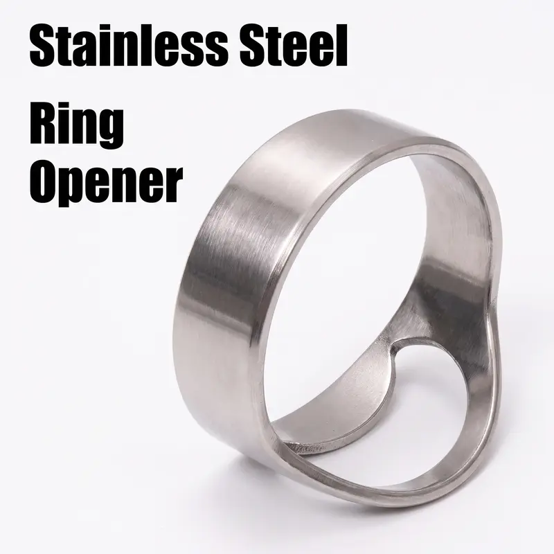 Stainless Steel Finger Ring Beer Opener, 1 Count/4 Counts Creative Beer Bottle Opener, Portable Size Kitchen Gadgets Kitchenware Utensils Bottle Opener for Home Kitchen