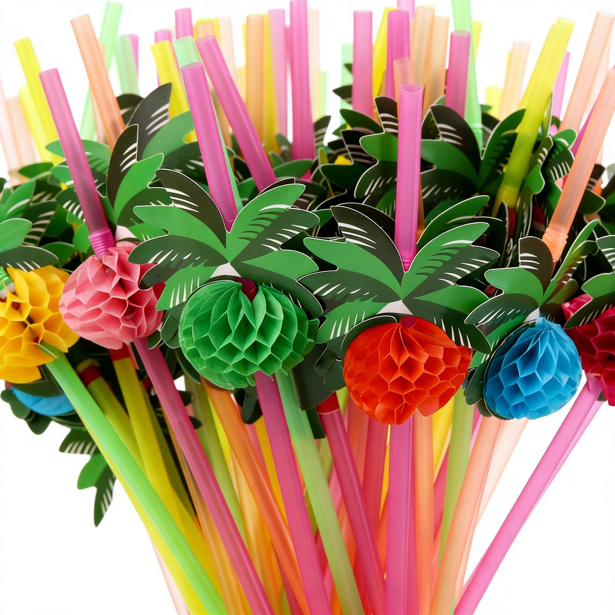 10/20/30/50pcs Disposable Biodegradable Paper Straws, Food Grade Party Decorations, Dessert Juice Drink Creative Shapes
