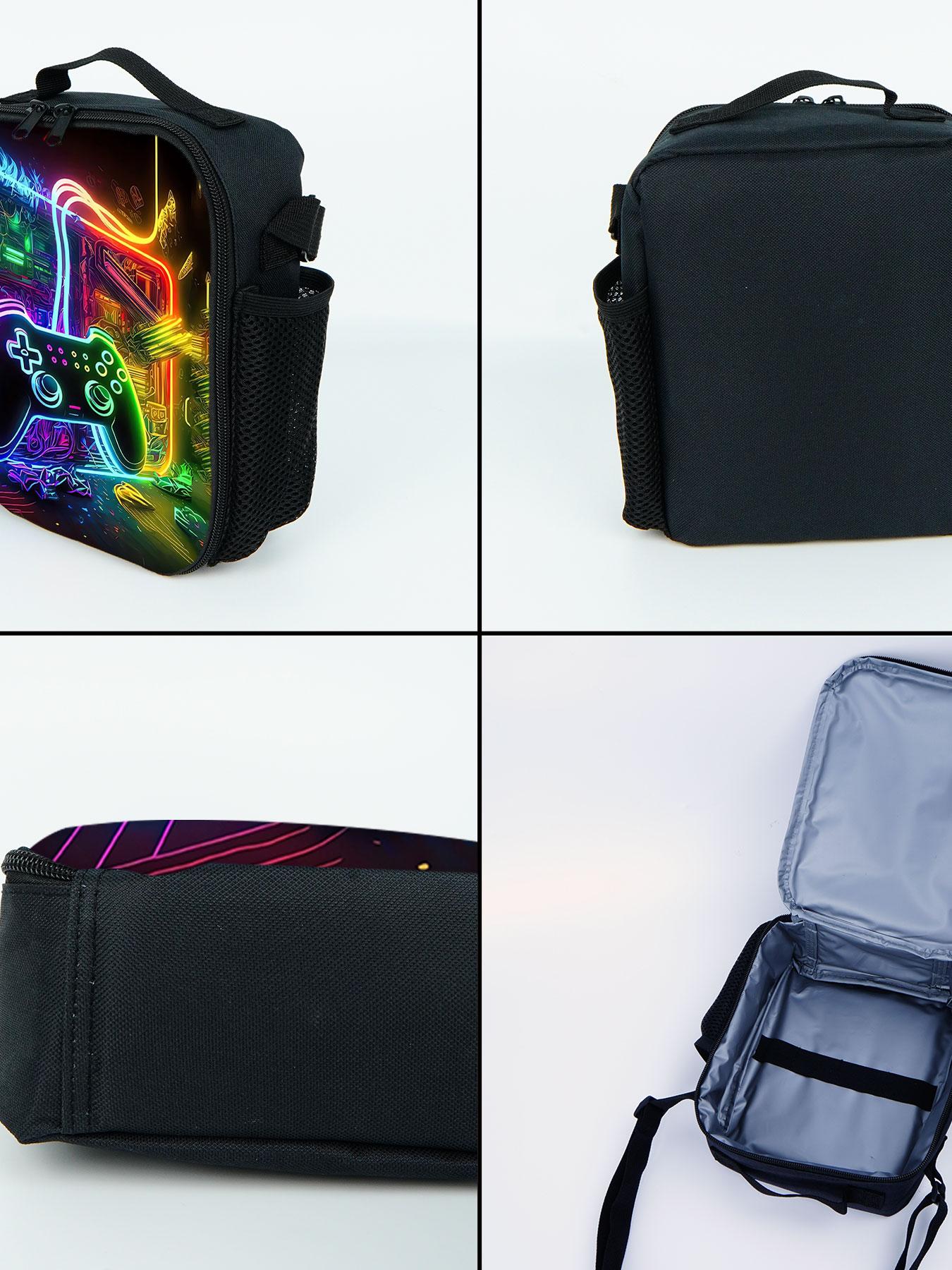 Game player pattern printed 17 inch pull rod backpack three piece set Trolley Bags Rolling Bags