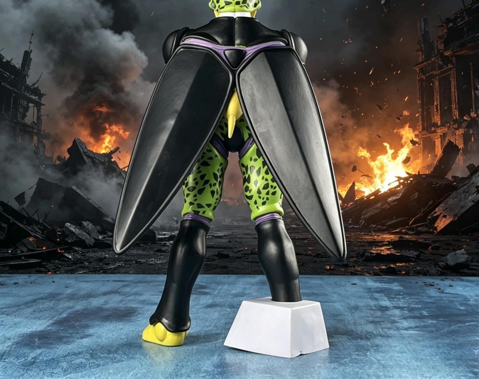 Dragon Series Cell (Perfect Form) Anime Action Figure — DDD-BZ Super Saiyan Articulated Model 30CM PVC Collectible Figure — Limited Edition Anime Toy Gift for Fans, Birthday Christmas Halloween Holiday Present, Desk Decor, Trendy Collectible