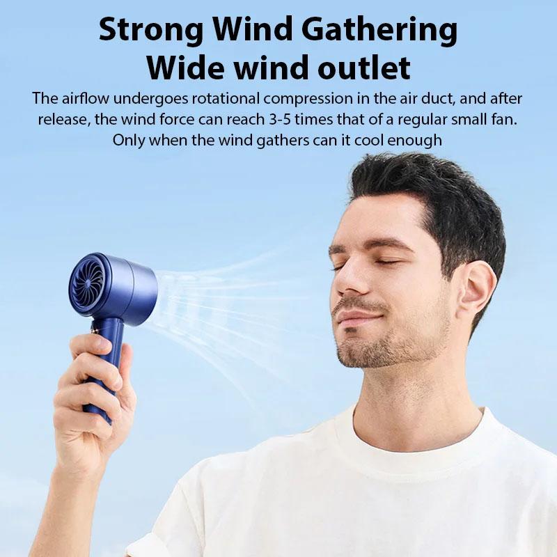 1Count N68 Handheld Fan Portable Turbo Fan Air Cooler 100 Wind Speeds Adjustment High Speed Fan