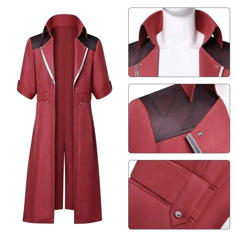 DMC 5 Dante Cosplay Jacket Coat Gloves Men Costume Disguise for Adult Man Coat Fantasy Roleplay Outfits Halloween Carnival Suit