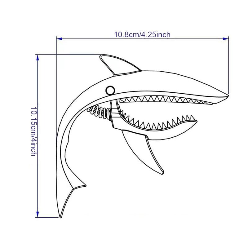 Sharks Shape Guitar Capo, Acoustic Capo, Electric Guitars Capo, Premium Zinc Alloy Guitar Accessories, Guitar Chord Presser for Ukulele Mandolin Banjo Bass