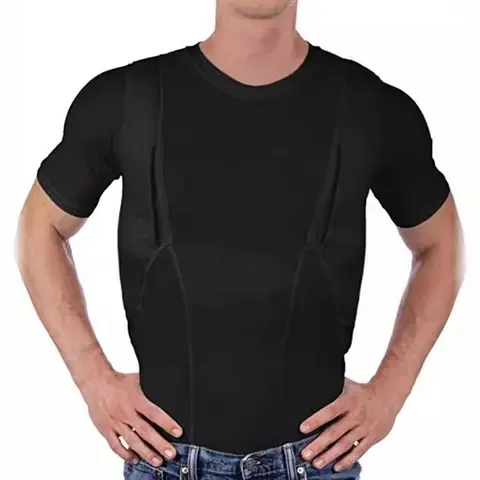Men’s Concealed Carry Shirt Tactical Shirt with Hidden Large Storage Pocket, Breathable Lightweight Outdoor Shirt for Hiking, Hunting, Fishing, Camping, EDC Gear, Security Work and Expeditions, Quick Dry Performance Top for Everyday Adventure