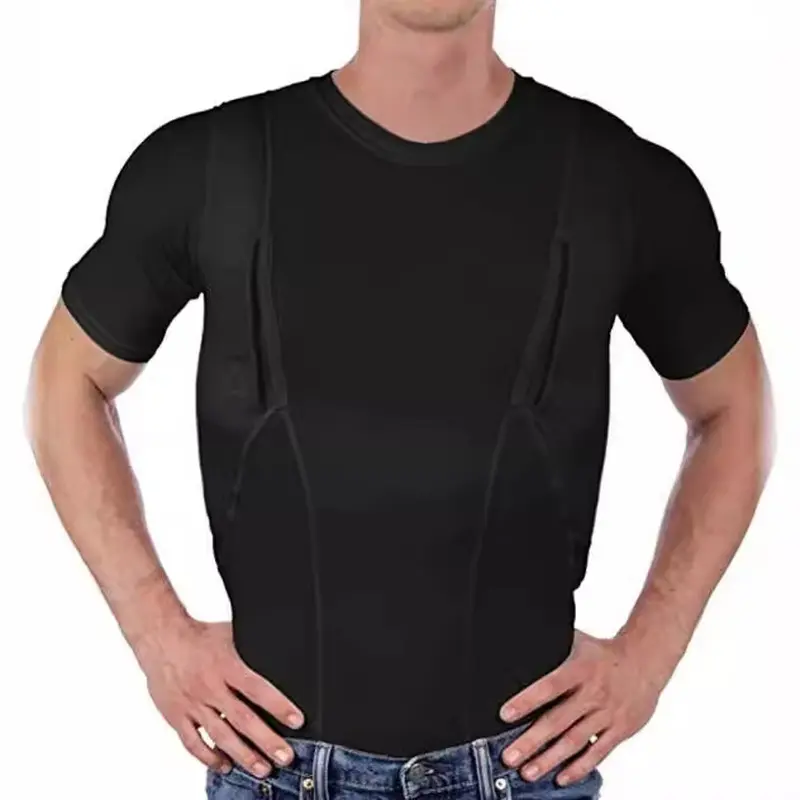 Men’s Concealed Carry Shirt Tactical Shirt with Hidden Large Storage Pocket, Breathable Lightweight Outdoor Shirt for Hiking, Hunting, Fishing, Camping, EDC Gear, Security Work and Expeditions, Quick Dry Performance Top for Everyday Adventure