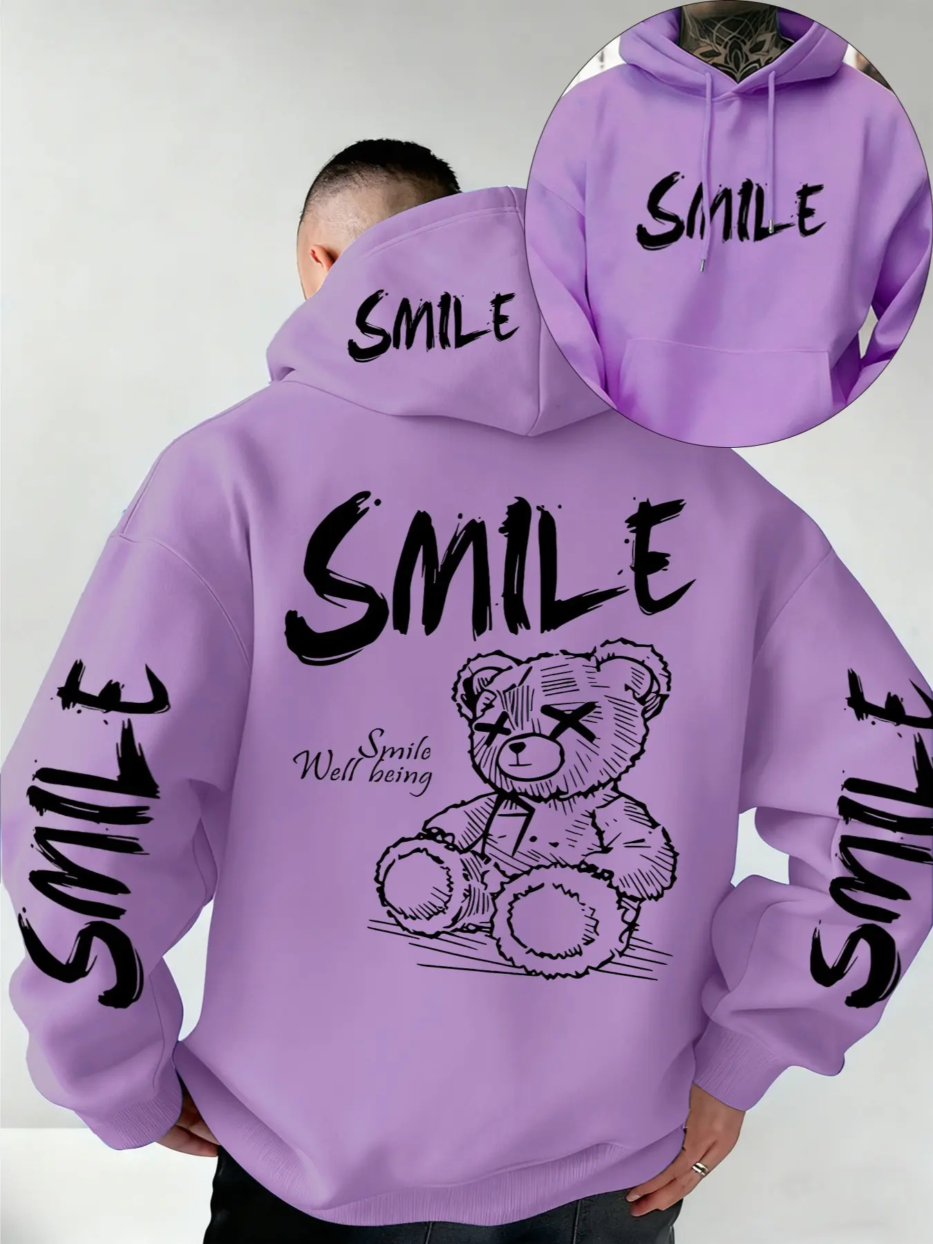 New Unisex Hooded Sweatshirt, Letter Print, Soft Stretch Knit Fabric, Standard Fit, Casual Daily Wear, Fun Style, Essential for Young Adults